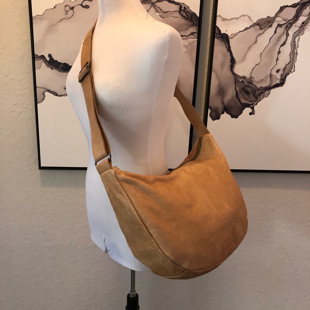 100% Leather Vilenca Holland Hobo Bag crescent butter soft crossbody shoulder